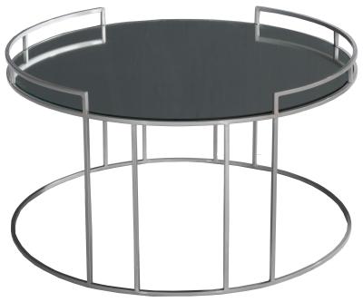 Product photograph of Clearance - Torrance Glass And Silver Round Coffee Table from Choice Furniture Superstore