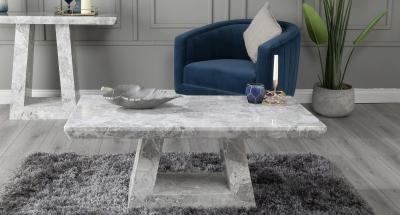 Product photograph of Milan Grey Marble Coffee Table from Choice Furniture Superstore