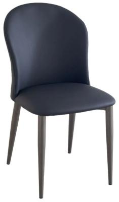 Product photograph of Nancy Black Faux Leather High Back Dining Chair With Bronze Legs from Choice Furniture Superstore