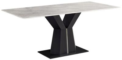 Product photograph of Ancora Marble Dining Table - Displayed In Ocean from Choice Furniture Superstore