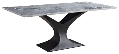 Product photograph of Chaplin Grey Natural Marble 8 Seater Dining Table - 200cm from Choice Furniture Superstore