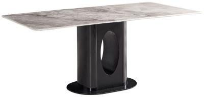 Product photograph of Sardis Marble 6 Seater Dining Table - Displayed In Ash Grey from Choice Furniture Superstore