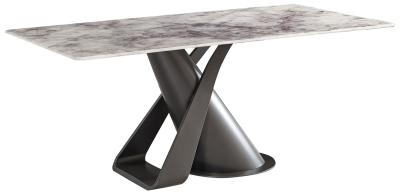Product photograph of Tatler Marble 6 Seater Dining Table - Displayed In White And Black from Choice Furniture Superstore