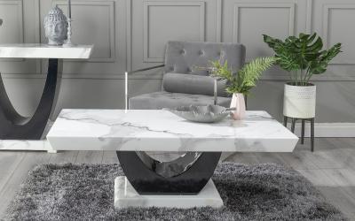 Product photograph of Madrid White Marble Coffee Table from Choice Furniture Superstore