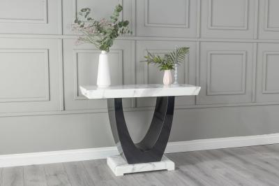 Madrid Marble Console Table White Rectangular Top