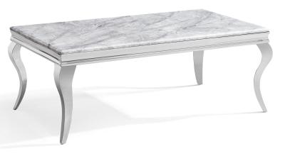 Product photograph of Louis Grey Marble And Chrome Coffee Table from Choice Furniture Superstore