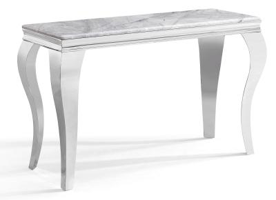 Product photograph of Louis Grey Marble And Chrome Console Table from Choice Furniture Superstore