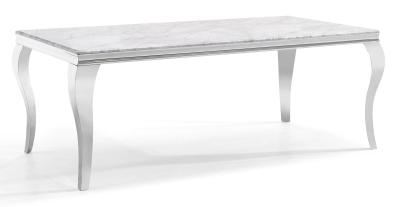 Product photograph of Louis Grey Marble And Chrome Dining Table - 6 Seater from Choice Furniture Superstore