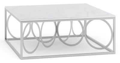 Product photograph of Clearance - Olympia White Marble Top And Silver Coffee Table from Choice Furniture Superstore