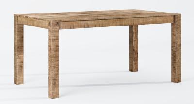 Dakota Mango Wood Dining Table, Indian Light Natural Rustic Finish, 160cm Rectangular Top Seats 6 Diners