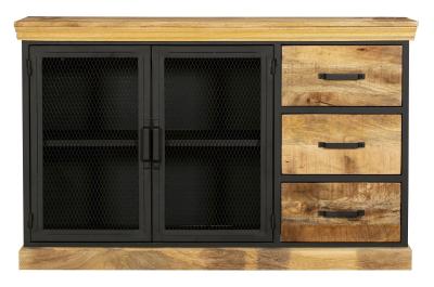 Product photograph of Cosgrove Industrial Chic Large Sideboard - Mango Wood With Black Metal 140cm from Choice Furniture Superstore