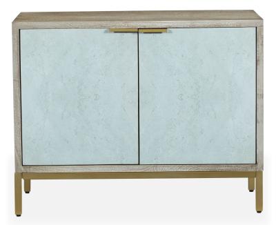 Product photograph of Temis Faux Marble Finish Grey Washed 2 Door Small Sideboard from Choice Furniture Superstore