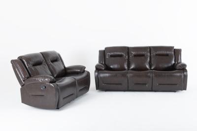 Athena Dark Brown Leather Recliner 3+2 Seater Sofa Suite