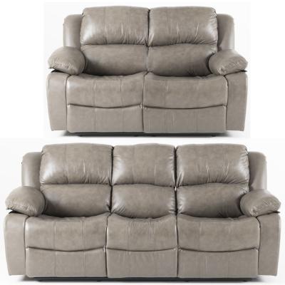 London Taupe Leather Recliner 3+2 Seater Sofa Suite