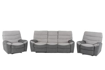 Lisbon Grey Fabric Recliner 3+1+1 Seater Sofa Suite