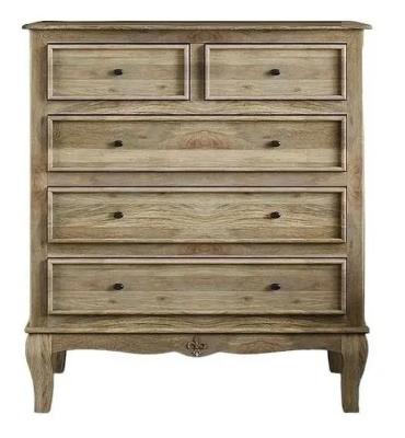 Fleur French Style Washed Grey 2 + 3 Drawer Chest - Made in Solid Rustic Mango Wood