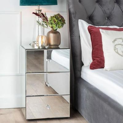 Product photograph of Chelsea Mirrored 3 Drawer Bedside Cabinet from Choice Furniture Superstore