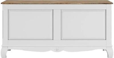 Fleur French Style White Shabby Chic Blanket Box - Made in Solid Mango Wood