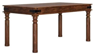 Maharani Sheesham Dining Table, Indian Wood, 160cm Seats 6 Diners Rectangular Top with 4 Turned Legs