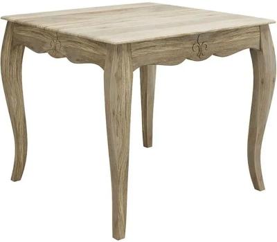 Fleur 2 Seater French Style Washed Grey Square Dining Table - Made in Solid Rustic Mango Wood
