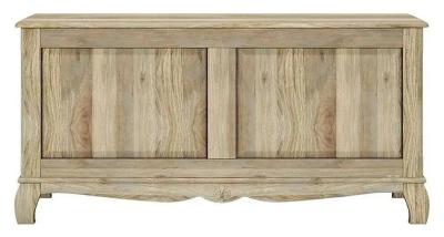 Fleur French Style Washed Grey Blanket Box - Made in Solid Rustic Mango Wood