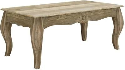 Fleur French Style Washed Grey Coffee Table - Made in Solid Rustic Mango Wood