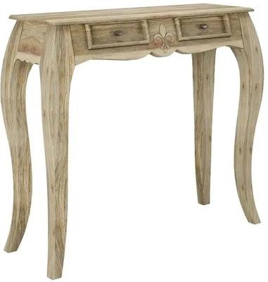 Fleur French Style Washed Grey Console Table - Made in Solid Rustic Mango Wood