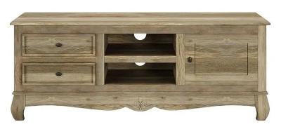 Fleur French Style Washed Grey TV Unit - Made in Solid Rustic Mango Wood