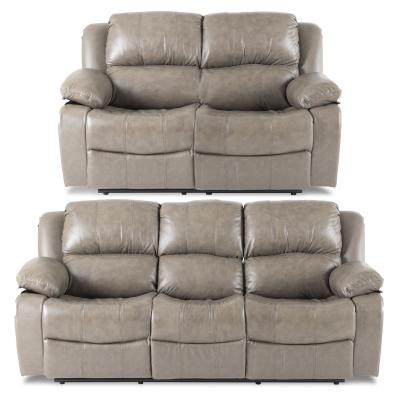 Product photograph of London Taupe Leather Recliner 3 2 Seater Sofa Suite from Choice Furniture Superstore