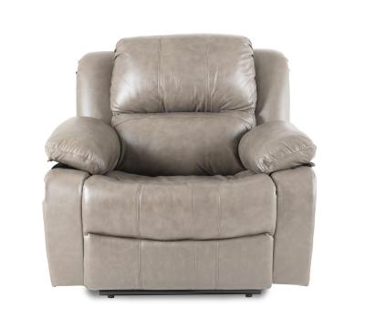 Product photograph of London Taupe Leather Recliner Armchair from Choice Furniture Superstore