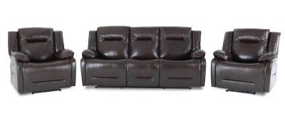 Athena Dark Brown Leather Recliner 311 Seater Sofa Suite