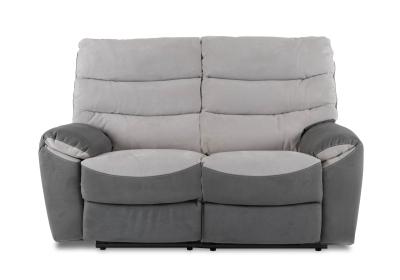 Product photograph of Lisbon Grey Fabric Recliner 2 Seater Sofa from Choice Furniture Superstore