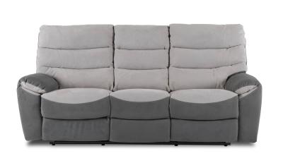 Lisbon Grey Fabric Recliner 3 Seater Sofa