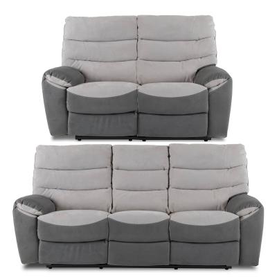 Lisbon Grey Fabric Recliner 32 Seater Sofa Suite