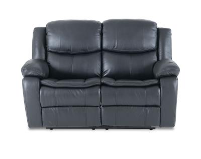 Berlin Black Leather Recliner 2 Seater Sofa