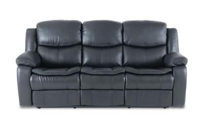 Berlin Black Leather Recliner 3 Seater Sofa