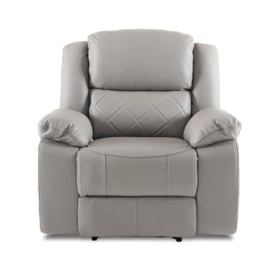 Bentley Light Grey Leather Recliner Armchair