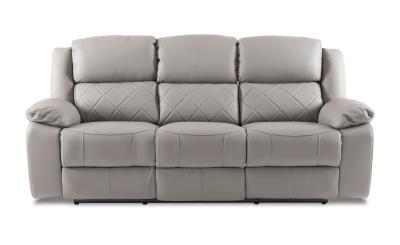Product photograph of Bentley Light Grey Leather Recliner 3 Seater Sofa from Choice Furniture Superstore