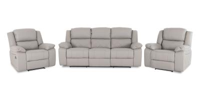 Product photograph of Bentley Light Grey Leather Recliner 3 1 1 Seater Sofa Suite from Choice Furniture Superstore