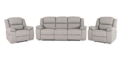 Bentley Light Grey Leather Recliner 311 Seater Sofa Suite