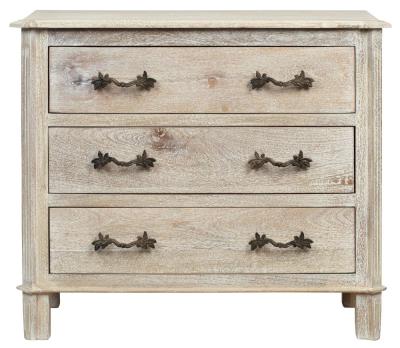 Product photograph of Nimes French Style Whitewash Chest - 3 Drawers from Choice Furniture Superstore