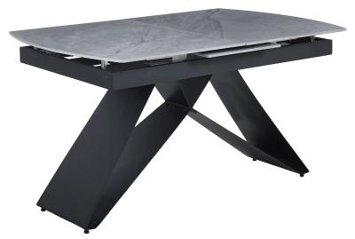 Westin Grey Ceramic Top Extending Dining Table 140cm180cm With Black Base