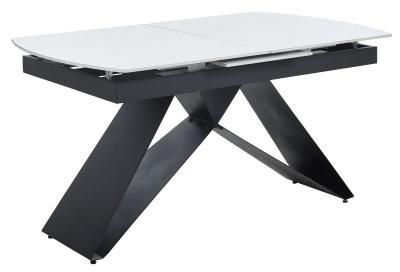 Westin White Ceramic Top Extending Dining Table 140cm180cm With Black Base