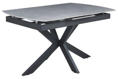 Bari Grey Ceramic Top Extending Dining Table 140cm180cm With Black Spider Legs