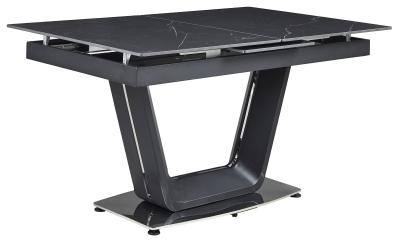 Alpha Black Ceramic Top Extending Dining Table 140cm180cm With U Shape Legs