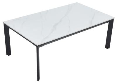 Glade Matt White Ceramic Top And Black Coffee Table