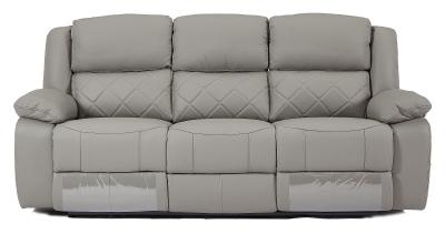 Product photograph of Bentley Light Grey Leather 3 Seater Recliner Sofa from Choice Furniture Superstore