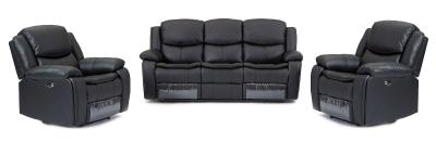 Product photograph of Berlin Black Leather 3 1 1 Seater Recliner Sofa Suite from Choice Furniture Superstore