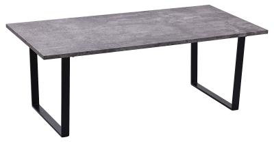 Ezra Concrete Top Industrial Coffee Table With Black U Legs