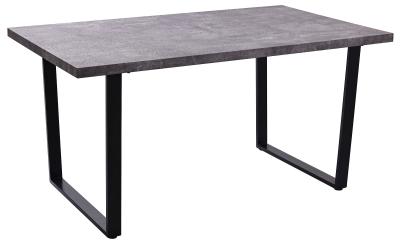 Ezra Concrete Top Industrial Dining Table 150cm With Black U Legs